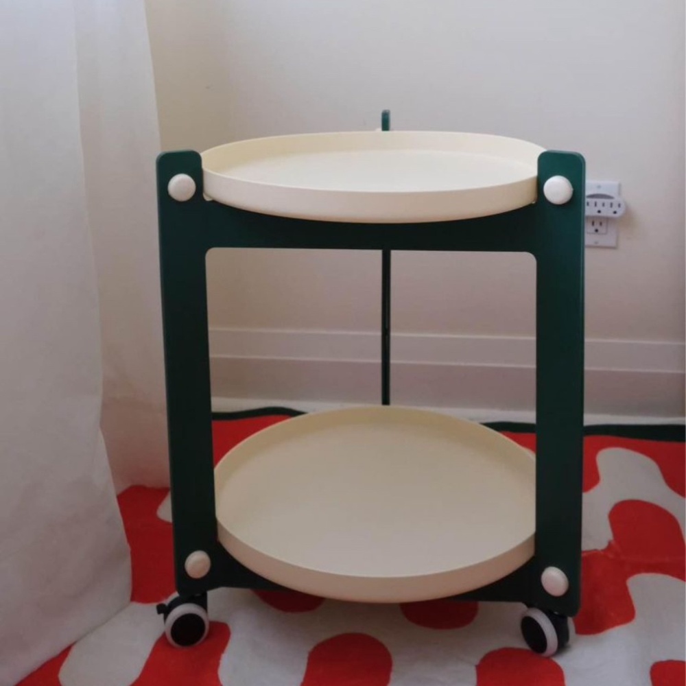 Kastilla space age bar cart rolling side coffee table mcm inspired Art deco vint